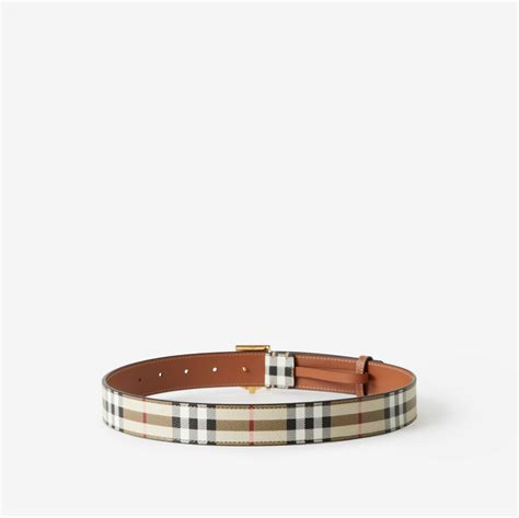 burberry plaque buckle belt check belt|Check and Leather TB Belt in Archive beige/light gold .